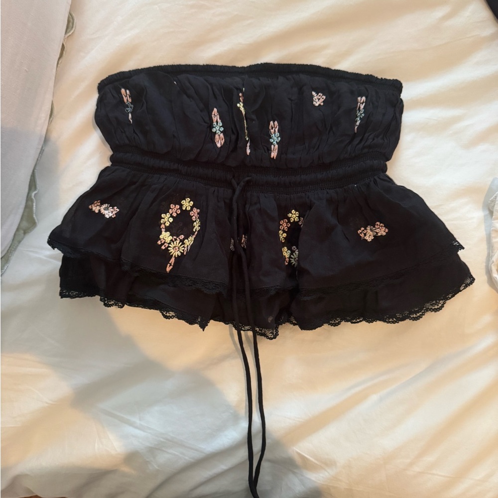 Free People Black Strapless Top